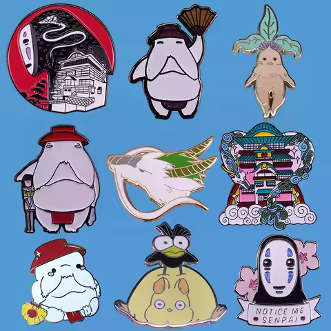 Ghibli Enamel Pin Miyazaki Hayao Hakuryu Cartoon Lapel Pins for Badges on Backpack Brooches for Clot
