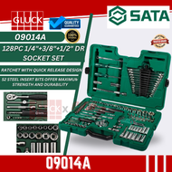 SATA 09014A 128PC 1/4"+3/8"+1/2" DR. AUTO TOOL SET BOX SOCKET SET QUALITY