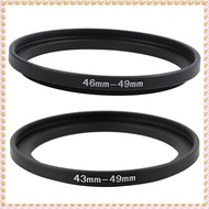 (MXFY) 2Pcs 43mm to 49mm/46mm to 49mm Camera Filter Lens 46mm-49mm Step Up Ring Adapter