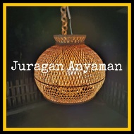 KAYU Aesthetic Hanging Lampshade Model A Woven Bamboo Minimalist Decoration Room Cafe Resto Resort V