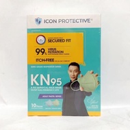 ICON PROTECTIVE KN95 MASK PASTEL BLUE GREEN 10S [EXP:11/2025] 5PLY SURGICAL KN95