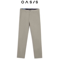 OASIS กางเกงชิโน กางเกงขายาว ชาย กางเกงผู้ชาย ผ้าคอตตอนสแปนเด็กซ์ รุ่น MCHT-4204 สีดำ  น้ำตาล  เทาดำ  กรมท่า  เขียว