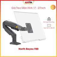 NB F80 Monitor Mount Matte Gray | Hanging Curtains 17 - 27inch | Vesa Standard 75x75, 100x100 - Genu