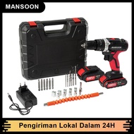 MANSOON 3in1 Mesin Bor Impact baterai Bor Listrik bolak balik Bor Tanpa Kabel Bor baterai Multifungs