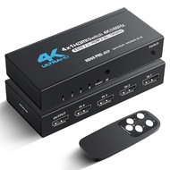 NEWCARE HDMI Switch 4 in 1 Out 4K@60Hz, 4x1 HDMI Splitter Switcher with IR Remote, 4 Port HDMI Selec