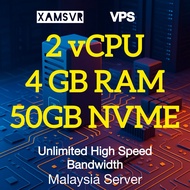XamSvr Cloud VPS | 2 Core CPU, 4 GB RAM, 50GB NVMe SSD, Unlimited Bandwidth, Server in Malaysia