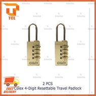 2 PCS Colex 4 Digit Resettable Travel Padlock