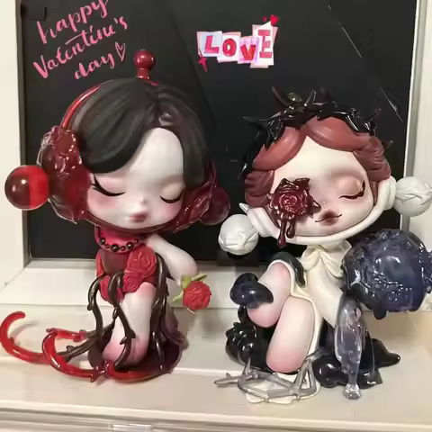 Blind Box Skullpanda Valentine'S Day Handmade Elevator China Edition Red Pink Black Birthday Gift De