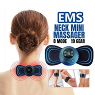 EMS Cervical Massage Stickers | Rechargeable | 15 Intensity Levels | 20-Minute Auto Timer | Portable