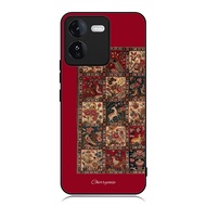 Phone Case hp iQOO Z Series 13 12 Z9 Z9x Z8 Z7x Z7 TPU Rubber Custom Maroon Persian Rug Art