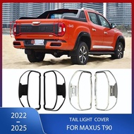 87J3 ABS Chrome Rear Tail Light Cover Frame Brake Lamp Hood Decorative Strip For Maxus T90 2022 2023
