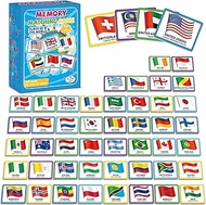 gisgfim Memory Matching Game, 50 Pairs - Flags of The World Concentration Educational Game for Kids 