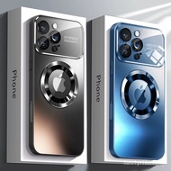 Luxury Glass Camera For Magesafe Magnetic Wireless Charge Case For iPhone 11 12 13 14 15 16 17 Pro M