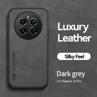 เคสโทรศัพท์แม่เหล็กสำหรับ Realme 12 Pro Plus 5G เปลือกป้องกันหนังปกป้องตัวเครื่องด้านหลังกันกระแทกสำ