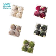 [nvnrbso] 4 Velvet Christmas Baubles, Christmas Tree Hanging Baubles with Hanging Hole, Christmas De