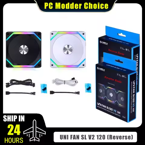 LIAN LI UNI FAN SL V2 SL120V2 Reverse Blade 10% Performence Upgraded Version RGB Fan, Single Pack, B