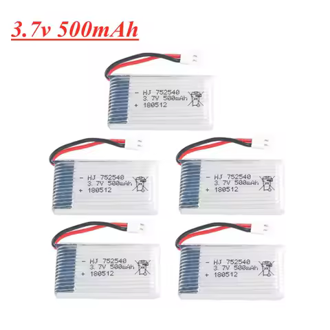 3.7V 500mAh 752540 Lipo Battery For Syma X5C X5C-1 X5 H5C X5SW M68 CX-30 K60 905 V931 RC Quadcopter 