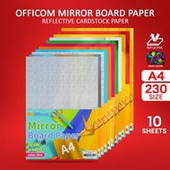10pcs Mirror Board Paper A4 Specialty Metallic Shiny Cardstock 250GSM A4 Size for Arts & Design