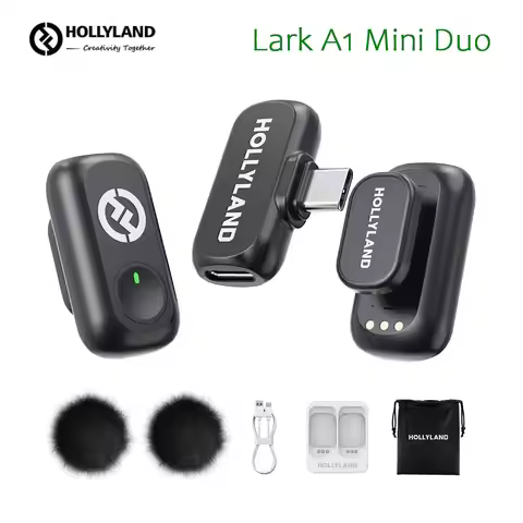 Hollyland LARK A1 Mini Duo Wireless Microphone for iPhone Android Phone Type-c Magnetic Microphone f
