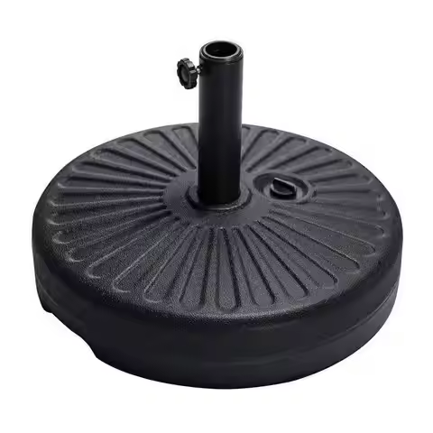 46LBS 20 Inch Round Water Fillable Umbrella Base Sturdy Plastic Windproof Parasol Stand for Balcony 