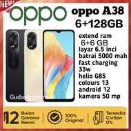 Oppo A38 Ram 6 /128GB (extend Ram 6+6GB )  mediatek helio G85 garansi resmi 1 tahun