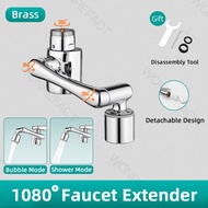 1080° Universal Rotating Bathroom Faucet Filter Aerator Extender 2 Mode Kitchen Sink Splash-proof Fa