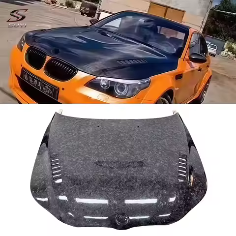For BMW 520i 523i 525i 528i 530i 535i 550i M5 E60 2004-2010 Carbon Fiber Engine Hood Bonnet M Style 