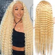 613 13x6 Lace Front Wig Rambut Manusia 36 Inci Blonde Wig Rambut Manusia Ketumpatan 180% 613 Blonde 