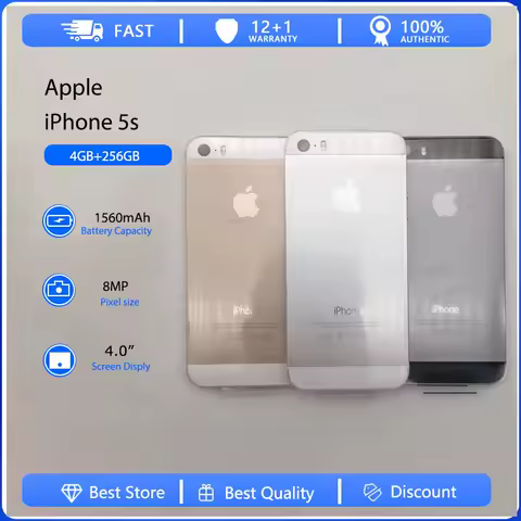 Apple iPhone 5s Mobile Cell Phone Original Used Unlocked 4.0" 16/32/64GB ROM IOS 8MP 4G Fingerprint 