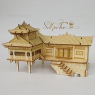 Assembling 3D Wooden Model Stilt House Model Assembly Toy