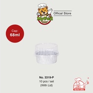 3319-P MyChef Bekas Aluminium dengan Penutup Plastik - 10 Keping/Paket / MyChef Aluminium Foil Tray 