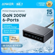 ANKER Prime Charger, 200W 6-Port GaN Charging Station, USB-C PD Fast Charging Desktop Charger