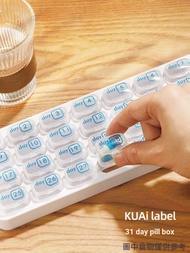 Small Pill Box 31 Days Portable Small Size Mini 30 Days Pill Pill Packing One Month Portable Medicin