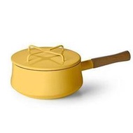 【Dansk Kobenstyle 木柄片手鍋 2QT(黃)      ◆琺瑯鍋特有的十字型鍋蓋，可當鍋墊且方便收納 ◆