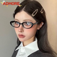 ADMORE Oval Frame Glasses, Outdoor Y2K Cat Eye Glasses,  Retro Narrow Spectacles Computer Reading Go