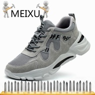 MEIXU Work Safety Shoes Men Lightweight Breathable Soft Comfortable Steel Toe Work Shoes Anti-smashi