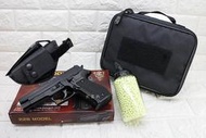 台南 武星級 KWC P226 手槍 空氣槍 黑 + 奶瓶 + 槍套 + 手槍袋 ( KA15  SIG MK25