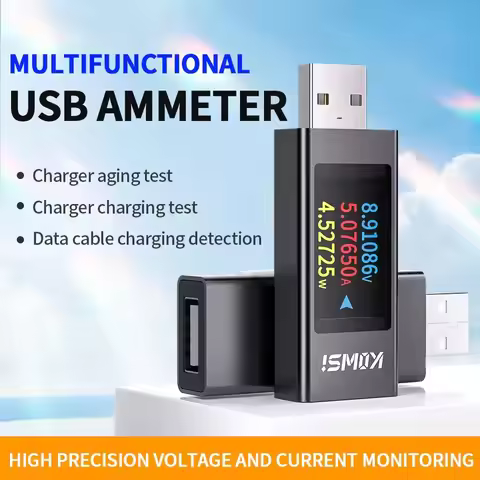 KWS-MX23 DC 0-12A Ammeter Power Meter Voltmeter Digital Display USB Voltage Cell Phone Charging Test