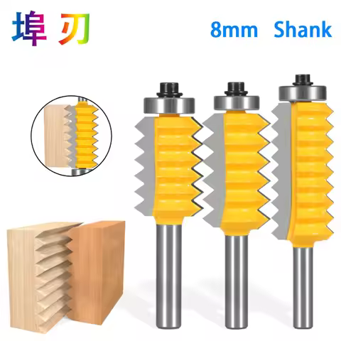 8mm Shank Router Bit Finger Joint Glue Raised panel V joint milling cutter for wood Tenon Woodwork C