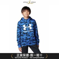 (日本平行進口)UNDER ARMOUR-Under Armour（儿童）装甲羊毛印刷大徽标连帽衫1388280 432套头衫