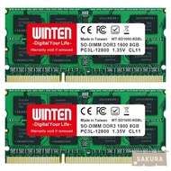WINTEN DDR3 1600 PC3-12800 16GB (8GB x 2) 204Pin CL11 1.35V 1.5V SO-DIMM Memory for Notebooks - 5 Ye