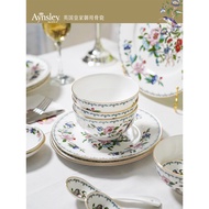 British Aynsley Aynsley Golden Edge Bird Bone China Dinner Bowl Noodle Bowl Tableware British Retro 