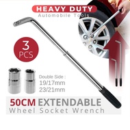 Car Tire Wrench Heavy Duty L-type Mobile Socket Wrench Telescopic Tire Wrench 17mm/19mm/21mm/23mm