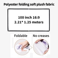 16:9 Ratio Hight-Density Portable Projection Screen 1080P 3d 4K HD Projector Movie 60 72 84 92 100 1