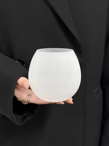 Nordic Style Personalized Egg Shape Smoothie Glass Beverage round Ball Cup Frosted Specialty Whiskey