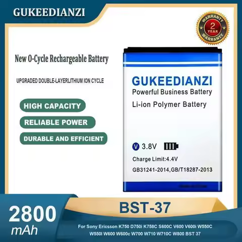 2800mAh BST-37 Battery For Sony Ericsson K750 D750i K758C S600C V600 V600i W550C W550I W600 W600c W7