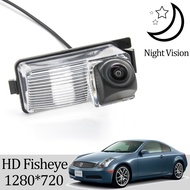 HD CCD night vision 1280*720 Fisheye Rear View Camera For Nissan Skyline (V35 / V36)  Nissan Tiida Livina cube fairlady 350Z 370Z skyline Car Vehicle Reverse Parking Accessories