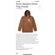 Acne Studios FOG CAW17 Hoodie Size Large Length 72cm Width 60cm