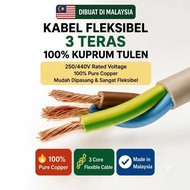 [Sell by Meter] 3 Core Flexible Cable Wire |Wayar Kabel Wayar Lampu | Wayar