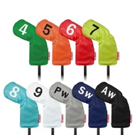 9pcs Colorful Golf Iron Club Headcover Long Neck Protector Covers 4-9/PW/SW/AW For Callaway/Taylorma